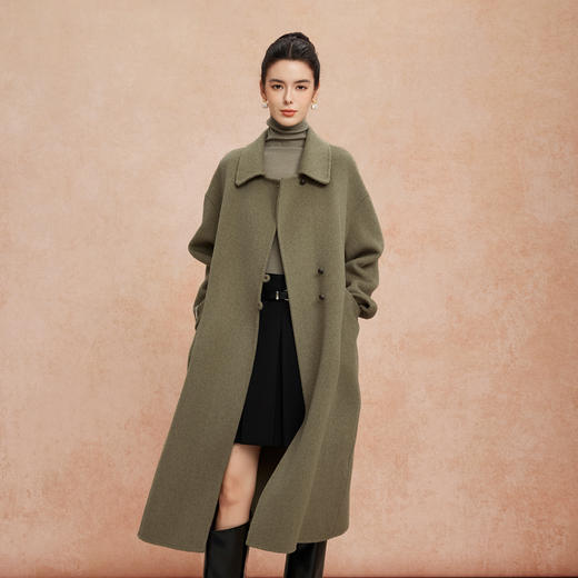 QH927斯尔丽25新款性强韩版H廓形简洁大方高雅气质长大衣 商品图4