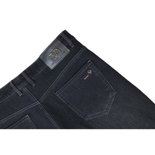 半身缘男裤 冬季保暖防皱耐穿抑菌抗菌高弹牛仔裤254201B10130148 商品图3