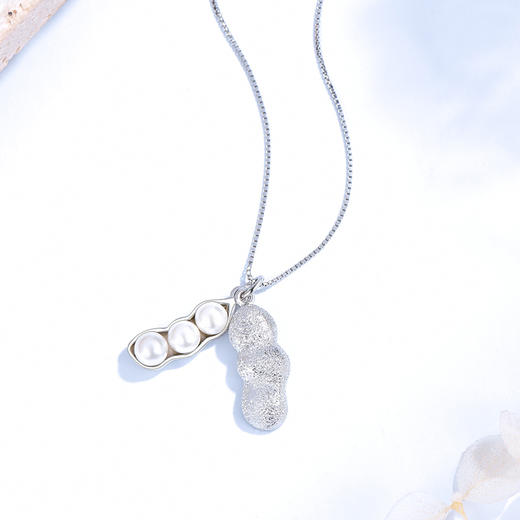 卡蒂罗KADER 好事花生项链 新中式925银花生造型设计好运连连小众轻奢高级感锁骨链#好运 大气简约百搭 商品图4