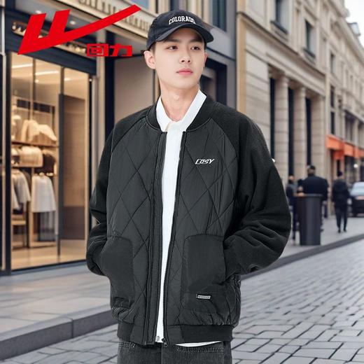 回力棒球棉服男款2025冬季拼接保暖棉衣男士潮流ins百搭外套男潮 商品图5