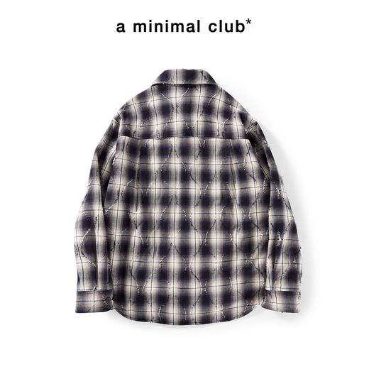 a minimal club美式高街100%棉格纹布棉服毛边菱格绗缝棉AM5APJ02 商品图1
