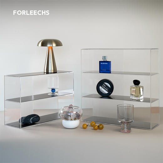 亚克力三层/四层置物架 | FORLEECHS 不锈钢极简风轻奢 透明桌面收纳架 商品图0