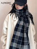 【积分兑换】阿菁娜冬季千鸟格格纹围巾F30D320001 商品缩略图0