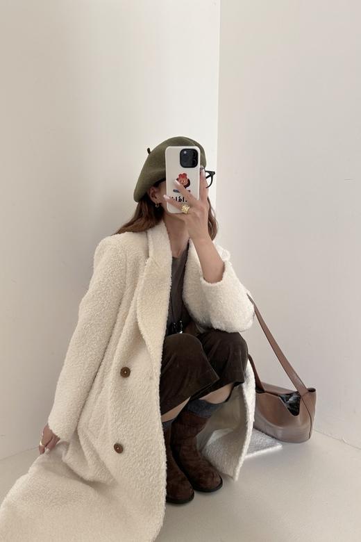 Le Malene 高级氛围感奶白色长款毛呢大衣 21309 商品图3