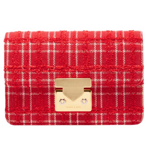 1004828508204 CHARLES&KEITH 金属扣饰链条斜挎小方包女CK2-20770587 商品图0