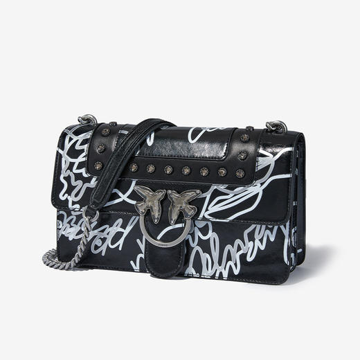 1P21H8Y5V9ZIW PINKO 牛皮涂鸦燕子包飞鸟包链条包斜挎包女包 商品图1