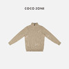 COCO ZONE高领麻花纹纯色上衣休闲半拉链针织衫23C30576 商品缩略图0