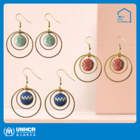 心艺手作：皇冠金“努苏姆”系列耳环 Crown Gold Nuusum Earrings in Blue/Pink/Teal