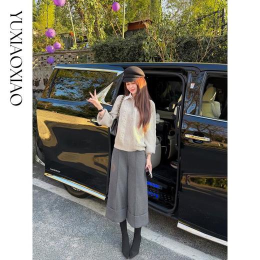 余潇潇【高街出行】羊毛混纺都市休闲贴肤厚实时髦女士七分裤秋冬 商品图3