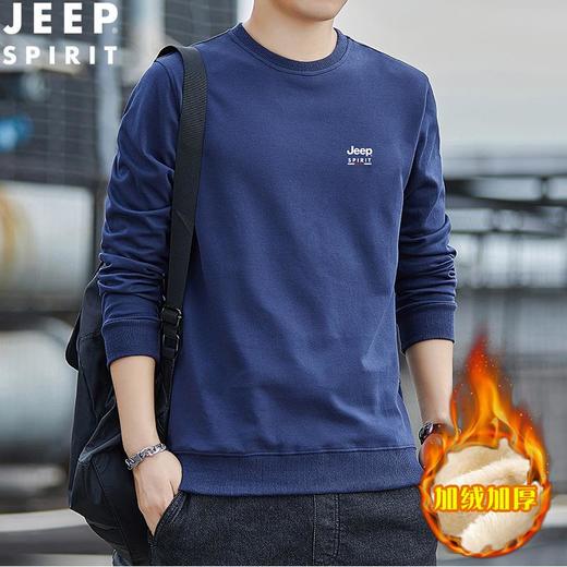 JEEP SPIRIT秋冬绒加厚圆领长袖羊羔绒卫衣宽松羊羔绒卫衣HL7611D 商品图4