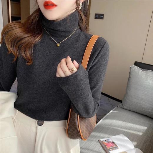 【买一送一】秋冬人手必备 超值2件装 双面保暖德绒高领打底衫长袖t恤女秋冬新款气质内搭加绒加厚上衣打底体恤衫 商品图4