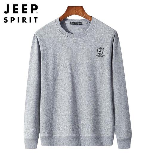 JEEP SPIRIT春款长袖T恤男宽松大码男士卫衣休闲圆领 7604新款 商品图2