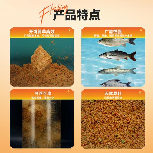 佳钓尼新款东来鲤大混养散炮鱼鲤鱼黑坑鱼饵用饵980g 商品图3