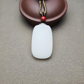 特惠！新疆和田玉且末料白玉雅致小平安牌 1122-14