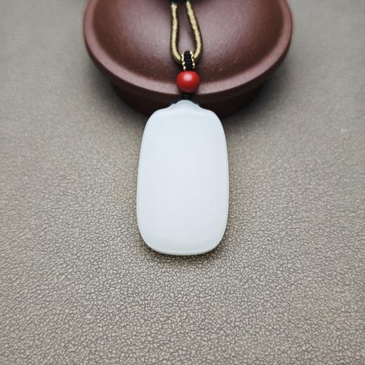 特惠！新疆和田玉且末料白玉雅致小平安牌 1122-14 商品图0