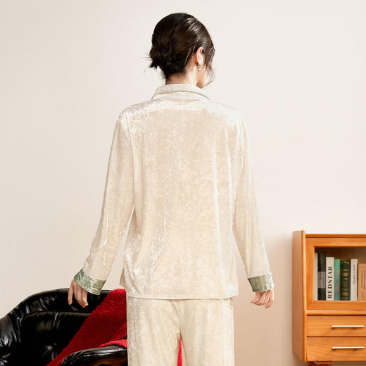 柔光铃兰 家居服(VIP)【轻奢金丝绒】优雅舒适高级感秋季长袖可外穿睡衣 商品图7