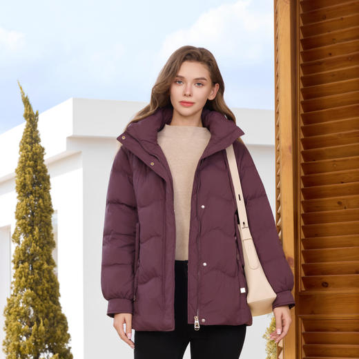 半身缘女装 冬季基础百搭连帽休闲百搭棉服254213M05440109 商品图0
