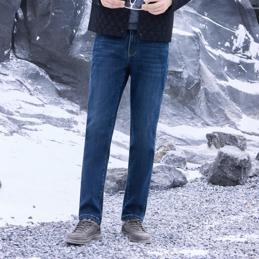 半身缘男裤 冬季休闲百搭舒适牛仔裤254101M10130157 商品图0