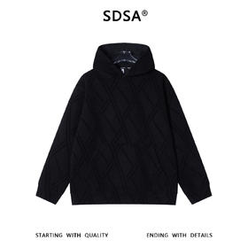 SDSA男士秋冬新款痞帅男装时尚撞色线条连帽卫衣百搭时尚套头上衣