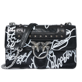 1P21H8Y5V9ZIW PINKO 牛皮涂鸦燕子包飞鸟包链条包斜挎包女包