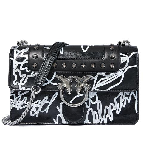 1P21H8Y5V9ZIW PINKO 牛皮涂鸦燕子包飞鸟包链条包斜挎包女包 商品图0