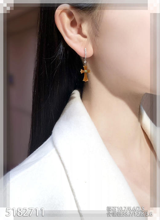 5182711，十字架耳坠。具体价格微信咨询 商品图4