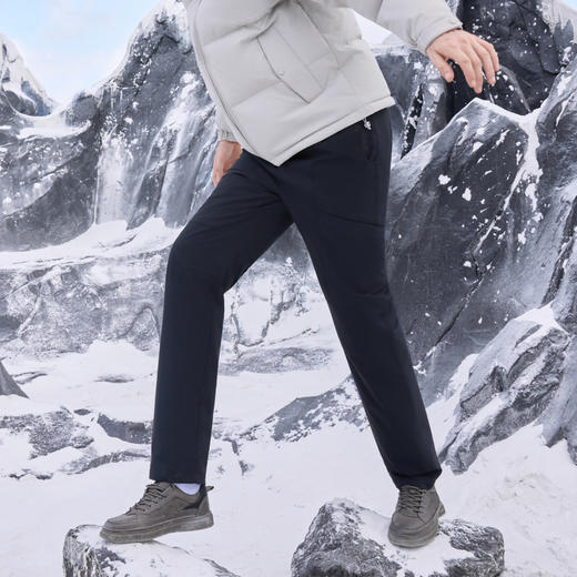 半身缘男裤 冬季保暖舒适轻盈小直筒休闲裤254301M10330122 商品图2