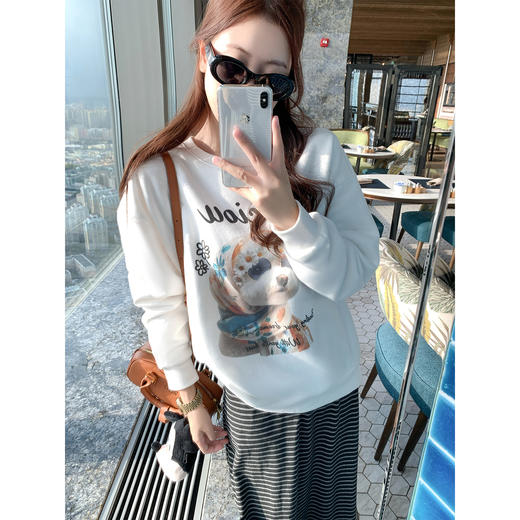 <曾小咸推荐> 现货秒杀！微信超特价！黑白条纹半裙 日常149.99 立减70 秒杀79.99！狗狗印花加绒卫衣秒杀89.99！ 商品图2