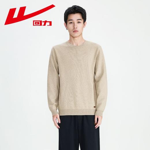 回力毛衣男2025春秋新款圆领半高领毛线衣保暖内搭针织黑色打底衫 商品图2