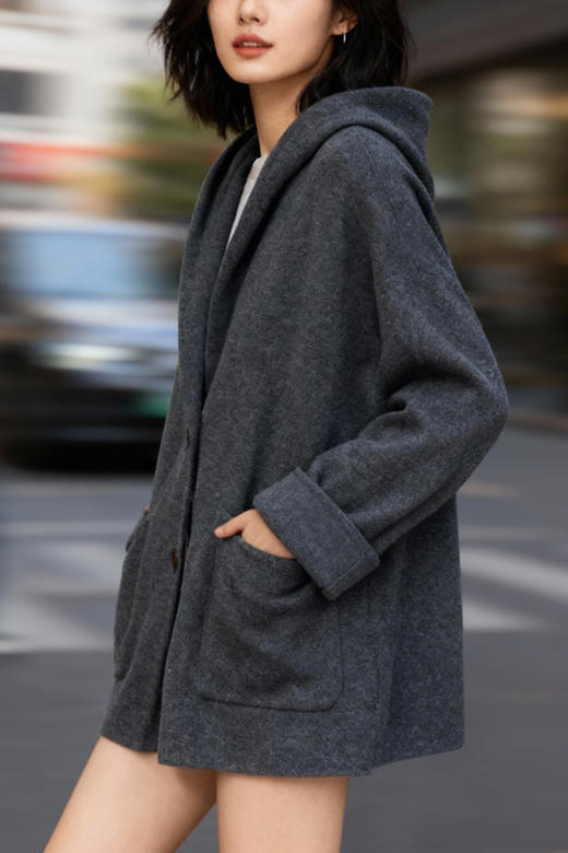 高支澳毛廓形外套风衣 商品图6