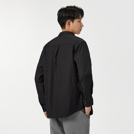GXG男装【压褶工艺】春季时尚肌理感面料男款翻领长袖衬衫K&C 商品图3