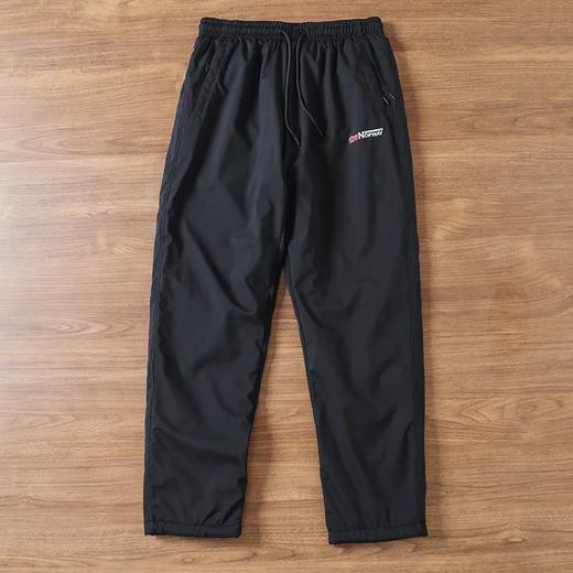 双层防风防水拉链口袋直筒加绒裤 商品图4