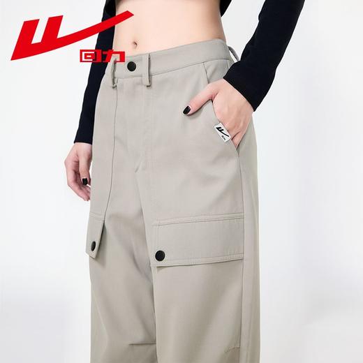 回力工装裤女2024春秋新款直筒宽松休闲阔腿裤百搭设计感西装长裤 商品图9