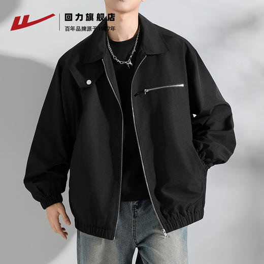 回力外套男款2025春秋新款冲锋上衣痞帅美式高街潮流翻领夹克男 商品图1