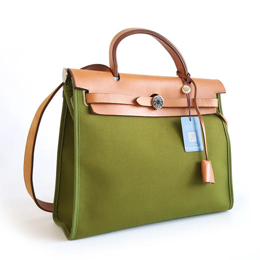 【9新】Hermes爱马仕绿色帆布Herbag 31手提单肩包女士171125PM02 商品图1