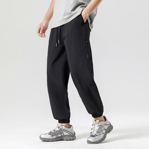 25新款纯色户外登山男士束脚裤抽绳系带舒适宽松休闲裤男长裤K&C 商品图1