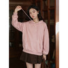 鹿向南「桃花园」粉色长袖连帽卫衣秋季新款宽松好看通勤上衣女 商品缩略图4