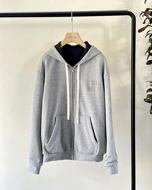 现货 THS-限时 情侣款 miu家 平纹针织两面穿拉链夹克 QF096 商品图0