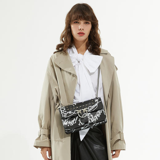 1P21H8Y5V9ZIW PINKO 牛皮涂鸦燕子包飞鸟包链条包斜挎包女包 商品图2