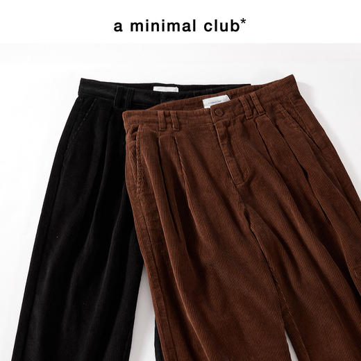 a minimal club复古立体双褶灯芯绒裤100%棉直筒宽松长裤AM5ATR04 商品图1