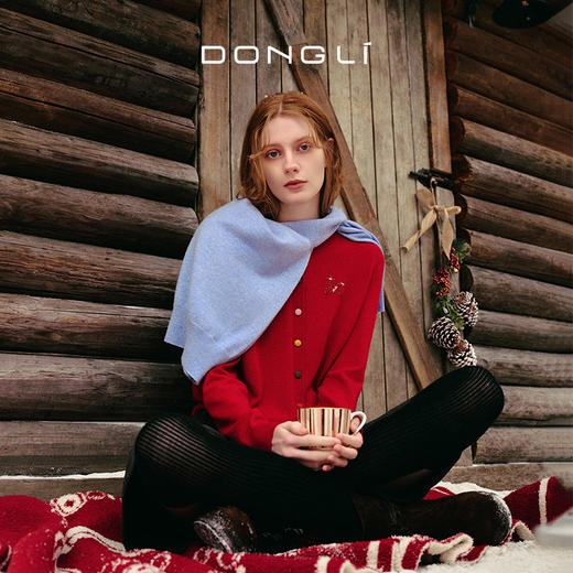 东黎 • 童心未远 糖果盒 山羊绒女士冬季圆领开衫 5552 商品图0