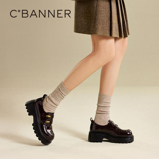 【云粉节】BF楼千百度漆皮厚底乐福鞋女2026春季小皮鞋圆头深口单鞋A26138005吊牌价1099活动价799 商品图2