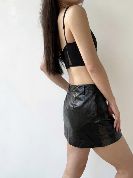 SIJIA｜AW2520 黑油蜡皮短裙（含裤子内胆） 商品图5