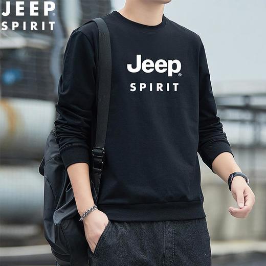 JEEP SPIRIT男装春秋款卫衣男长袖休闲宽松圆领t恤大码打底衫7601 商品图4