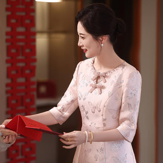 妈妈高贵连衣裙结婚高端礼服套装喜婆婆婚宴礼服高端长裙 商品图1