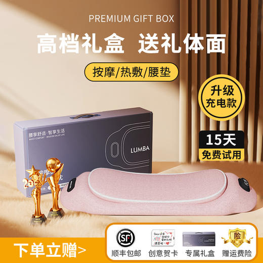 床上按摩护腰靠背垫 实用热敷腰椎专用按摩枕 元旦新年春节礼物 商品图3