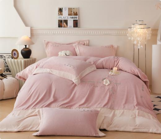 冬季恒温保暖一枝花牛奶绒床上用品四件套床单被套G117800037 商品图1