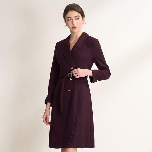 EITIE爱特爱新款通勤收腰西装领连衣裙6807513 商品图2