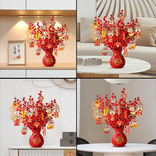 【新年福桶摆件】2026新款春节布置装饰发财果 马年客厅酒柜过年装饰品  商品图2