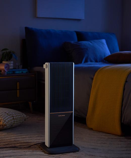 【看得见的温暖】 摩飞立式取暖器MR2029 纤薄机身 3D仿真炭火 石墨烯科技2秒速热 直流变频 节能省电 4倍大出风口 双核风轮 12H自动关机 配遥控器 商品图5